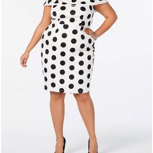 NWT: Black and White Polka Dot Party Dress - Plus Size